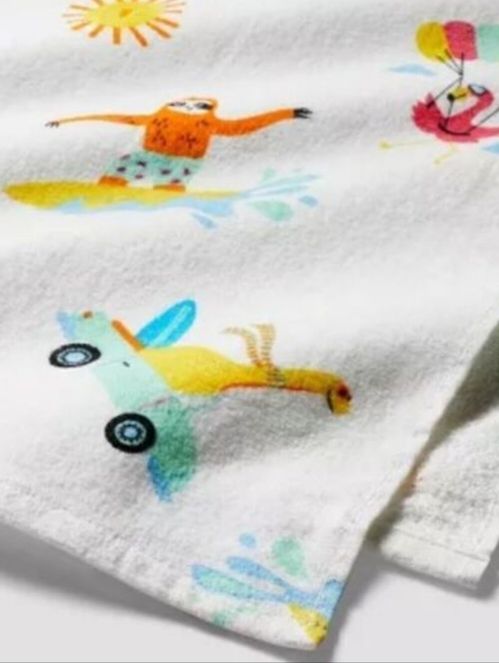 SUN SQUAD Kids Characters Beach Towel 100% Velour Cotton 58"X28" Quick Dry